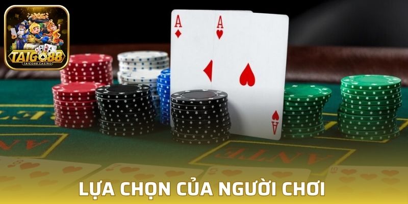 Các lựa chọn của người chơi trong ván bài Poker